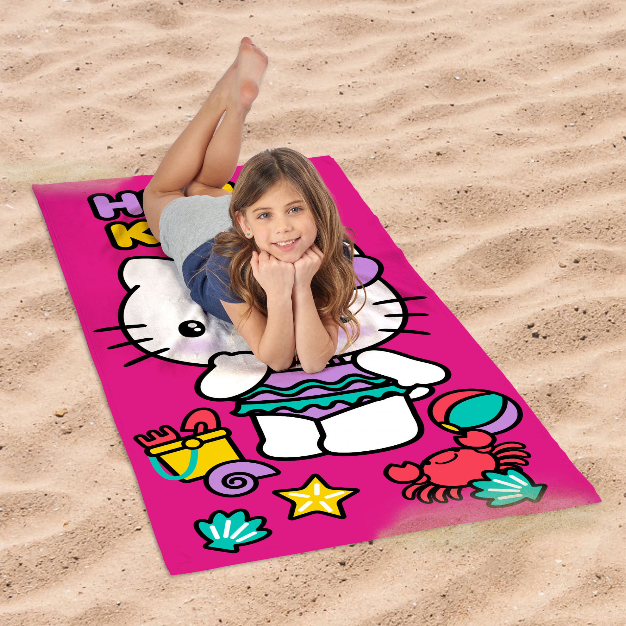 Hello Kitty Sanrio Beach Day 30"x60" Microfiber Beach Towel